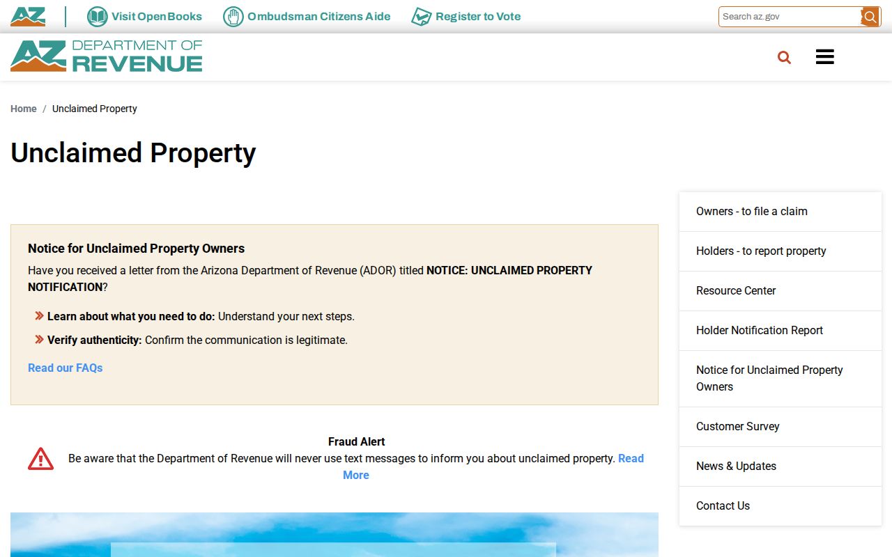Arizona Unclaimed Property search for Surprise resident name clues